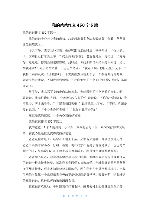 我的爸爸作文450字5篇