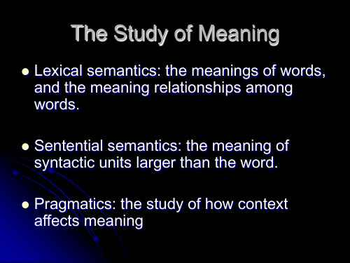 Semantics and Pragmatics 语言学