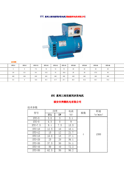 STC 系列三相交流同步发电机