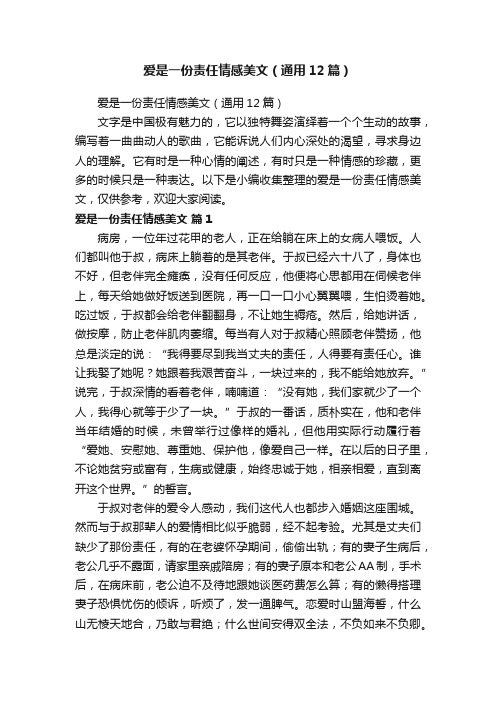 爱是一份责任情感美文（通用12篇）