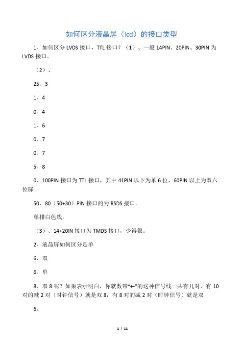 液晶屏是如何区分是什么单6双6单8双8呢