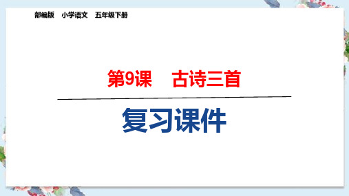 部编版五年级语文下册《9.古诗三首》精品复习课件(课文知识要点)PPT