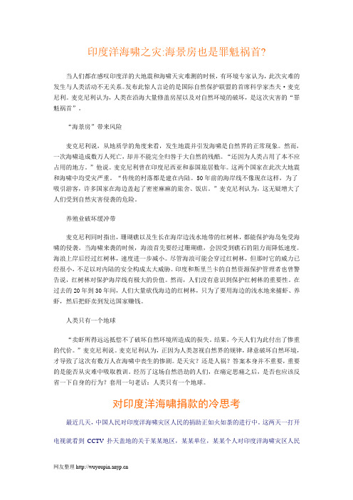 公务员考试申论 印度洋海啸之灾思考