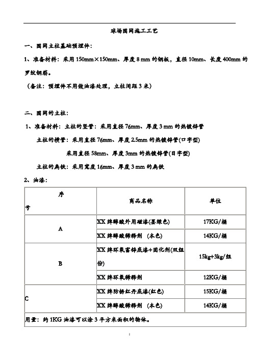 围网做法和围网护栏施工组织设计_技术标