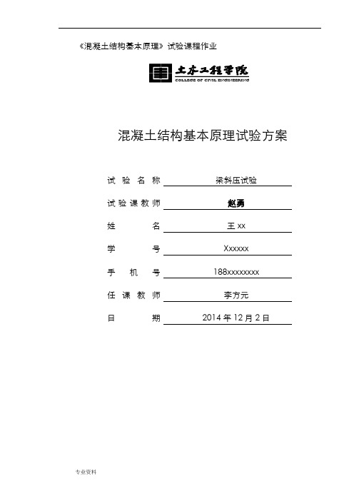 混凝土试验报告梁斜压