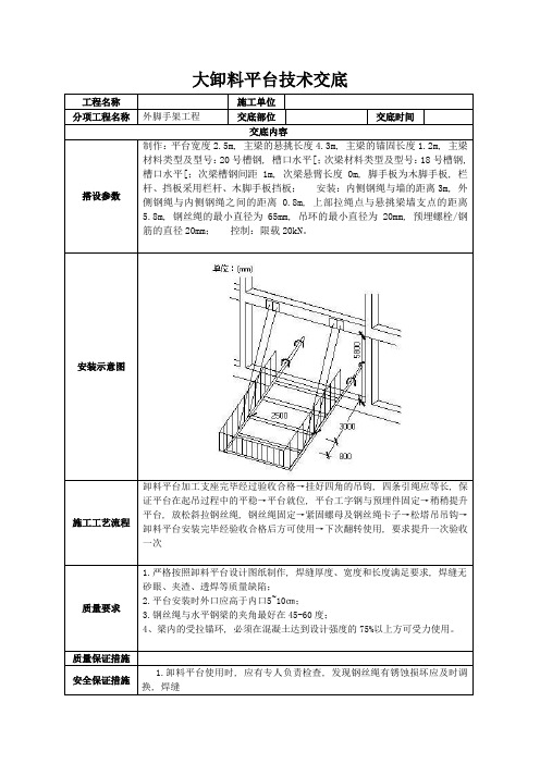 大卸料平台技术交底