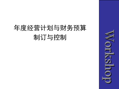 年度经营计划与财务预算制订与控制