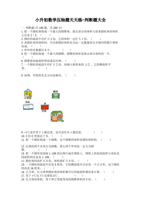 小升初数学压轴题天天练-判断题大全附完整答案(各地真题)