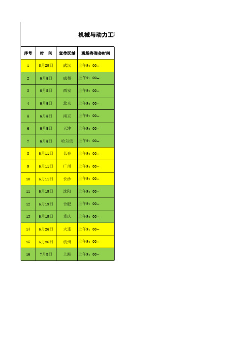 机械与动力工程学院 2017年研究生招生宣传推介活动安排