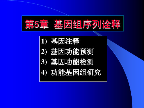 第5章 基因组序列诠释