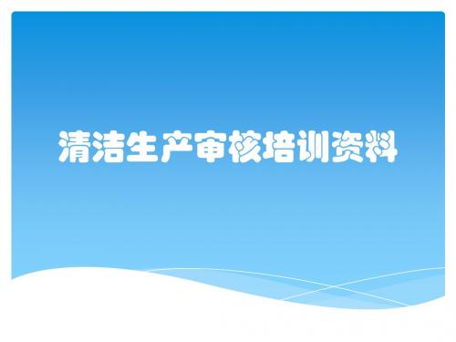 清洁生产审核培训资料