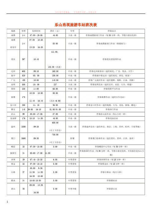 乐山汽车站情况—新乐山网独家整理