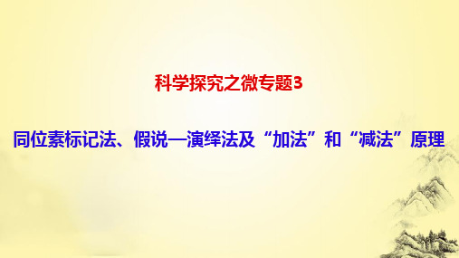 科学探究之微专题3 同位素标记法、假说—演绎法及“加法”和“减法”原理