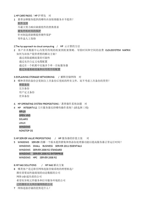 最新惠普企业产品组合技术HP0D13