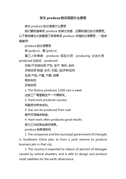 英文produce的汉语是什么意思