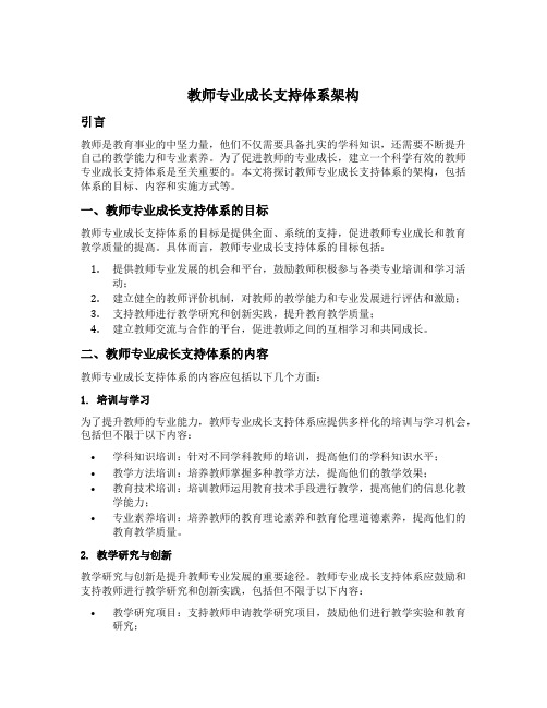 教师专业成长支持体系架构