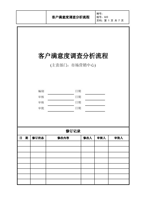 地产客户满意度调查分析流程