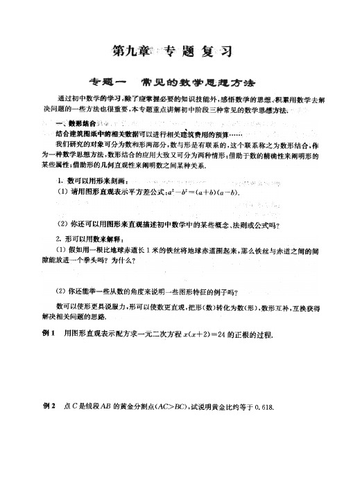 江苏省南京市溧水区孔镇中学2017届九年级中考数学复习导学案(无答案)第十章 专题复习