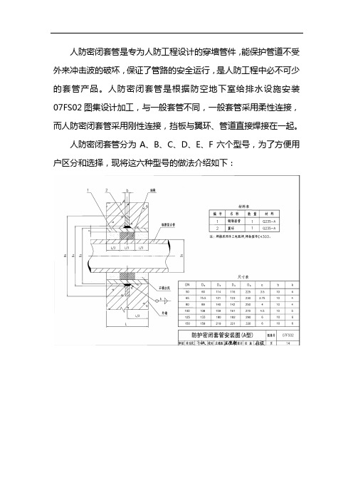 人防密闭套管型号做法图例