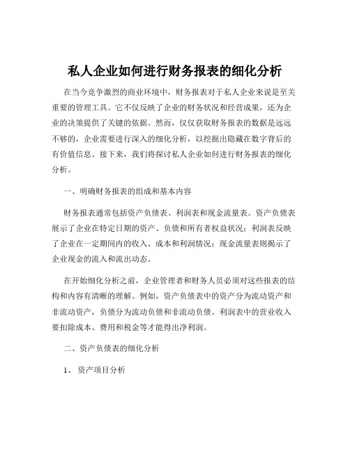 私人企业如何进行财务报表的细化分析