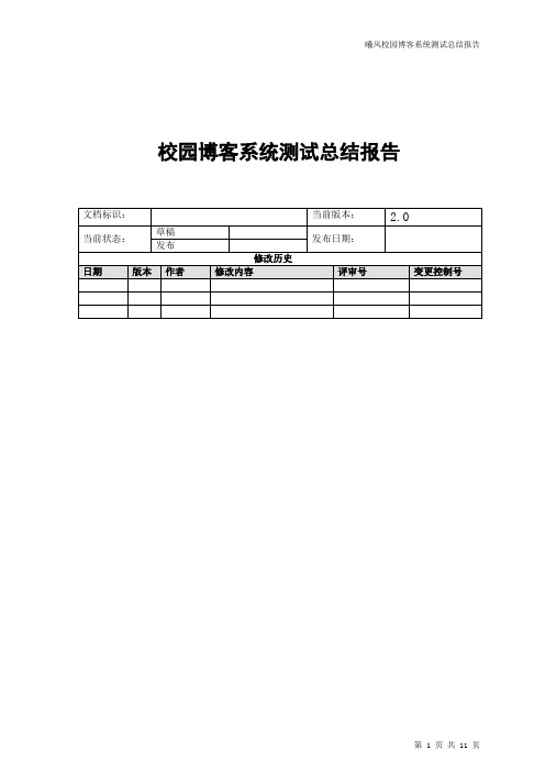 校园博客系统测试总结报告