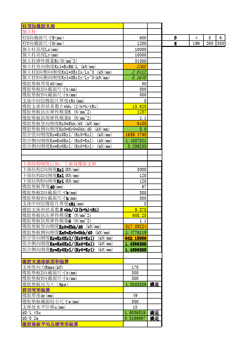 橡胶支座刚度与压力平板支座计算