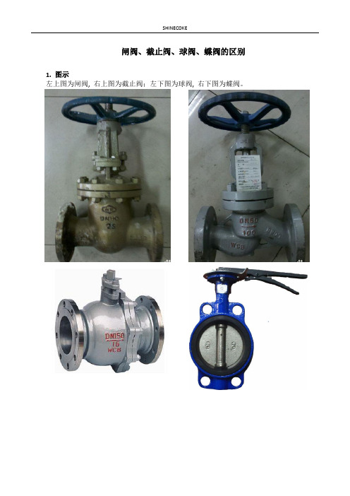 闸阀、截止阀、球阀、蝶阀的区别