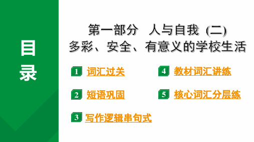 2024中考英语二轮复习第一部分人与自我(二)多彩、安全、有意义的学校生活(课件)