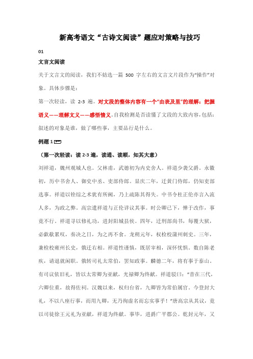 新高考语文“古诗文阅读”题应对策略与技巧