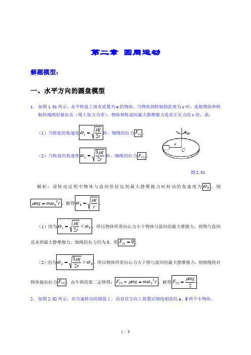 高考物理模型之圆周运动模型