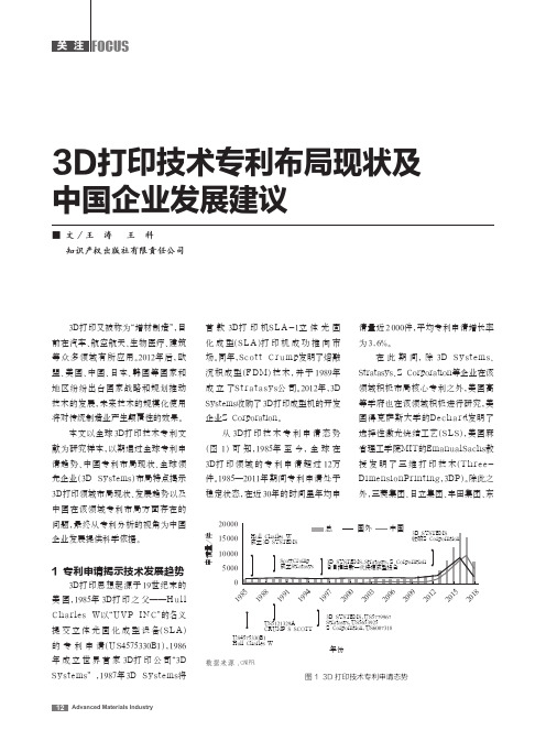 3D打印技术专利布局现状及中国企业发展建议