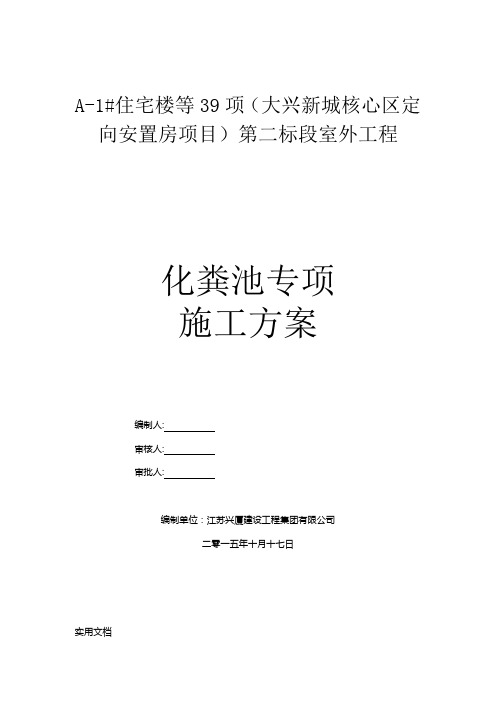 核心区化粪池深基坑论证方案_(二标)WORD文档