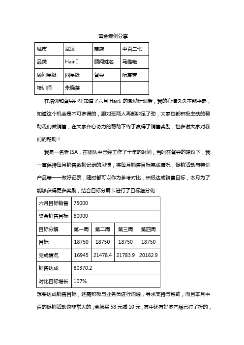 黄金案例分享