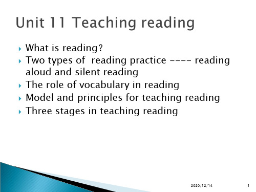 《英语教学法》Unit 11 Teaching Reading概要1