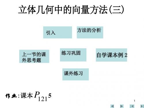 选修2-1第三章空间向量与立体几何教案(精品资料)1[1][1].part1(15)精选教学PPT课件