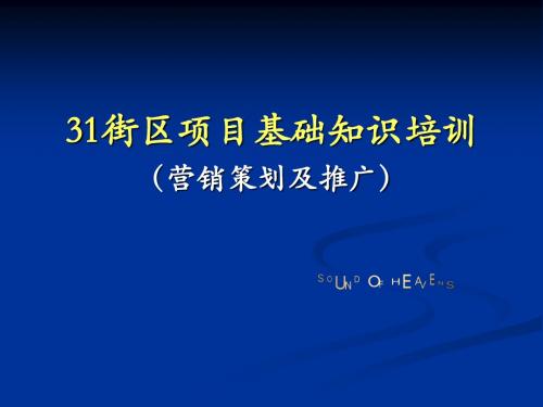 三一街区项目基础知识培训(策划三)