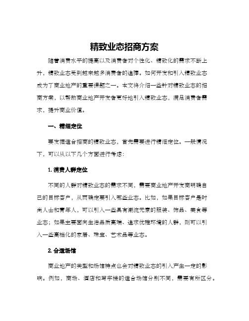 精致业态招商方案