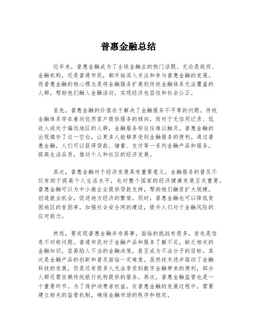 普惠金融总结