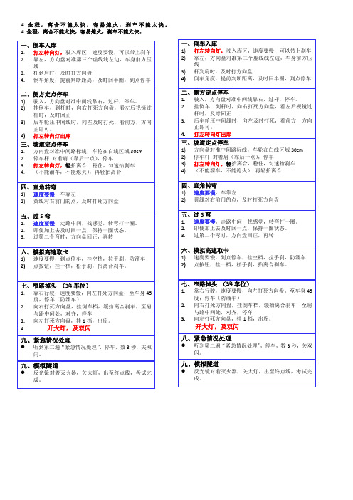 2017年-2018年上海驾照考试 科目二 考试技巧