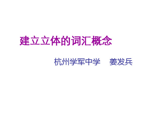 高二英语立体的词汇概念(2019年10月整理)