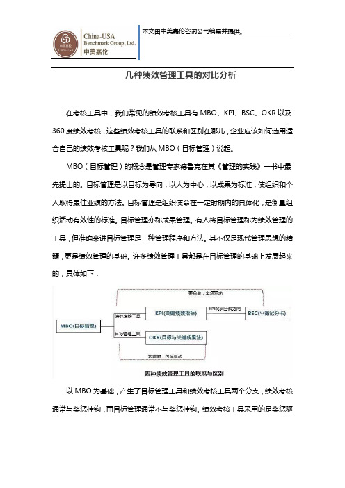 几种绩效管理工具的对比分析