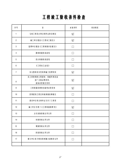 装饰装修工程验收资料表格