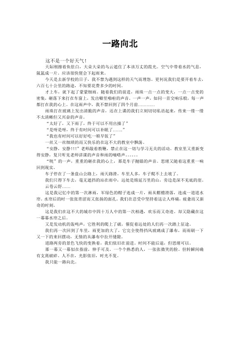 大学文学社成员作品《一路向北》