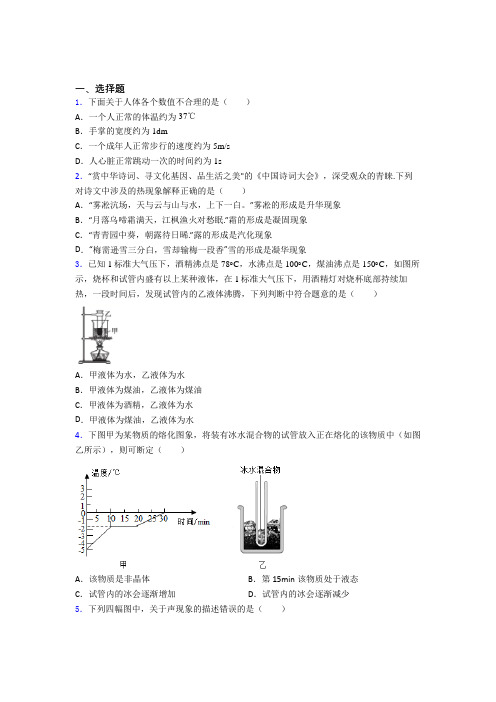 西安市初中物理八年级上册期中测试(含答案解析)