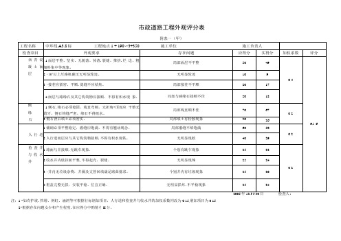 市政道路工程外观评分1