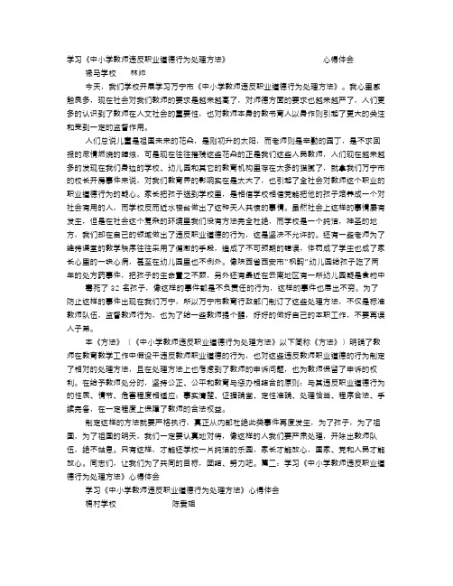 违反教师职业道德心得体会