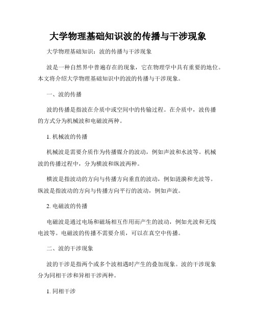 大学物理基础知识波的传播与干涉现象