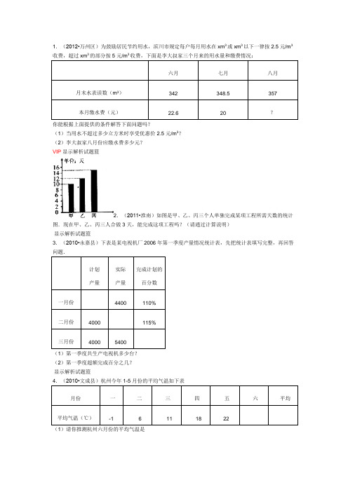 小学三种统计图