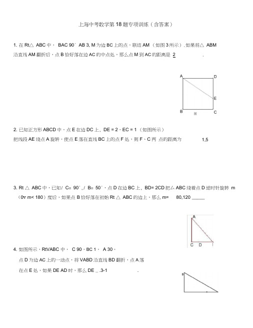 上海中考数学第18题专项训练(含答案)教学文稿