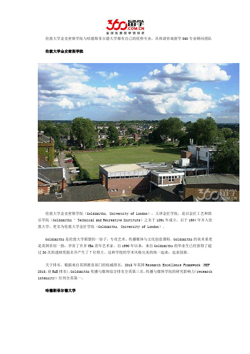 伦敦大学金史密斯学院与哈德斯菲尔德大学哪个好